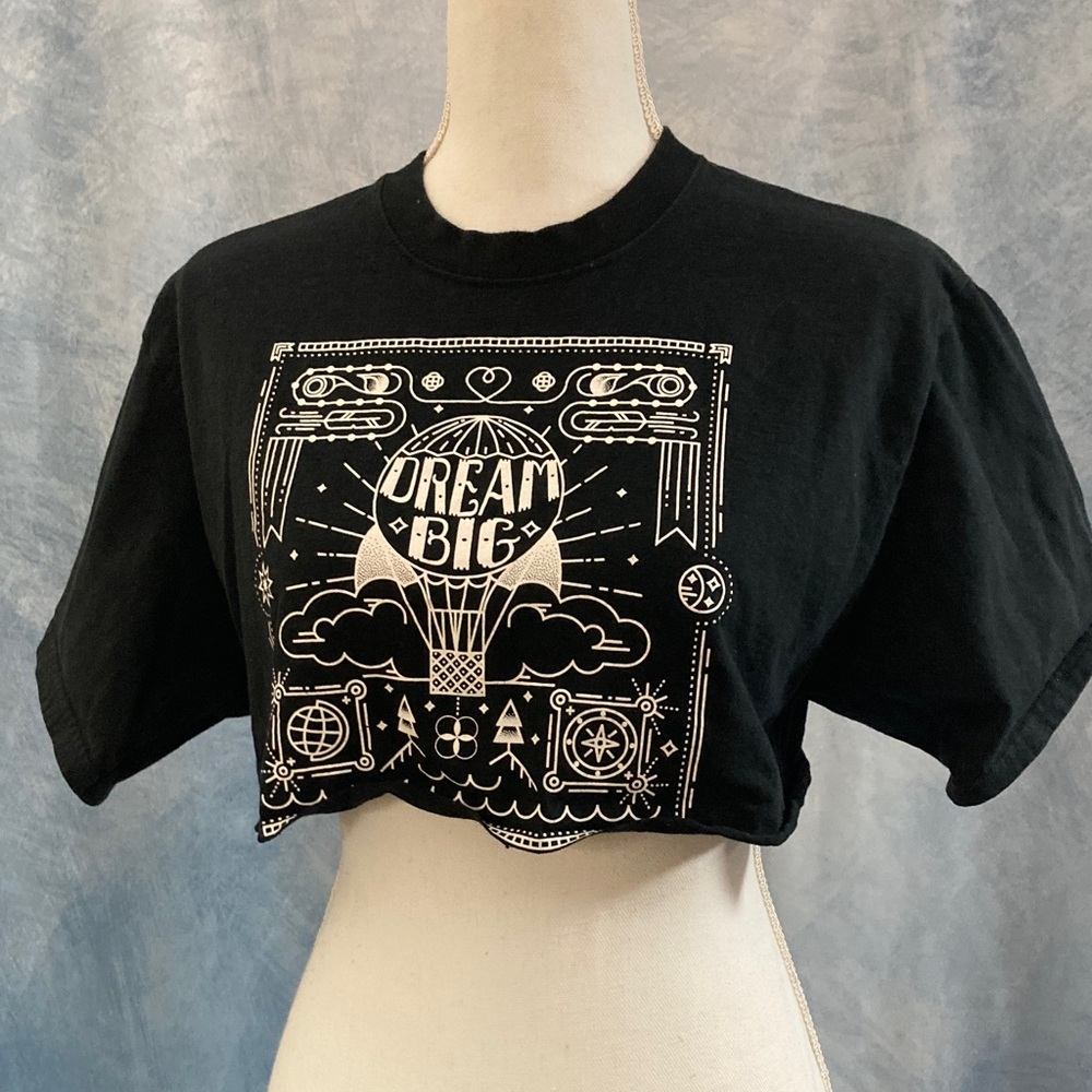 🌺2for$20🌺 Vintage Y2K Port and Company Dream Big Graphic Black DIY Crop Top